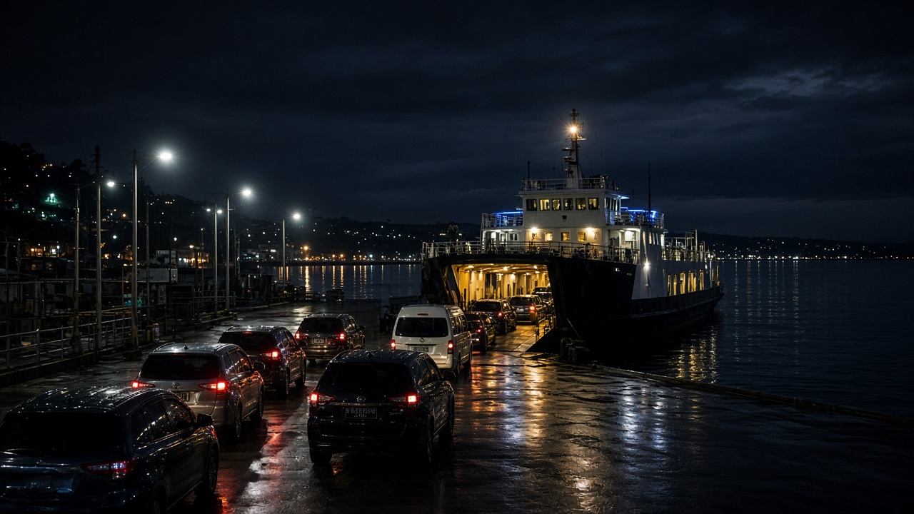 Penyeberangan ferry Ketapang Gilimanuk malam hari